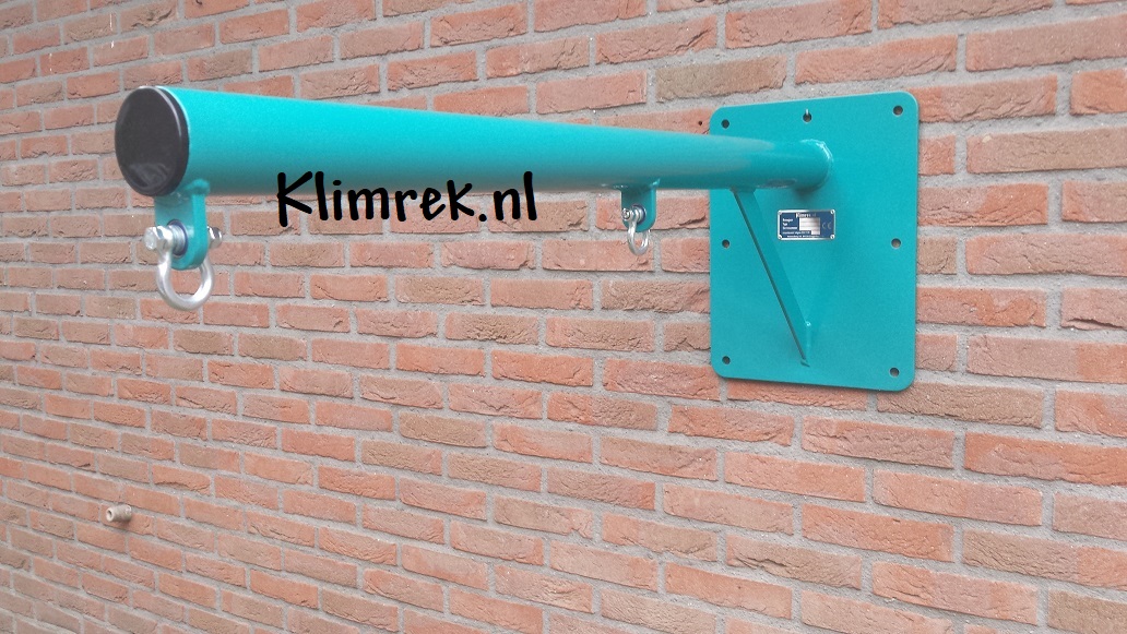 RAL5021-WallySwing®-schommel-muurschommel-schommelbuis-schommelpaal-wandschommel-gevelschommel-klimrek.nl